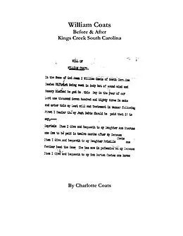 E-Book (epub) William Coats Before & After Kings Creek South Carolina von Charlotte Coats