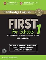 Couverture cartonnée First for Schools 1 Student Pack : Student Book with Answers and de Cambridge ESOL