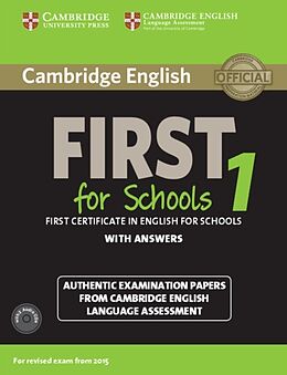 Couverture cartonnée First for Schools 1 Student Pack : Student Book with Answers and de Cambridge ESOL
