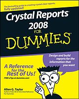 eBook (epub) Crystal Reports 2008 For Dummies de Allen G, Taylor