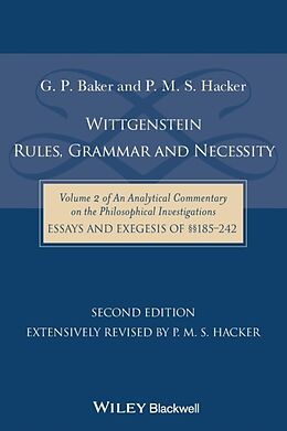 Couverture cartonnée Wittgenstein 2e de Gordon P Baker, P M S Hacker