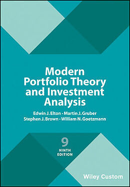 Couverture cartonnée Modern Portfolio Theory and Investment Analysis de Edwin J. Elton, Martin J. Gruber, Brown Stephen J.