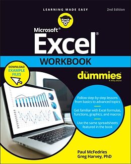 Couverture cartonnée Excel Workbook For Dummies de Paul McFedries, Greg Harvey