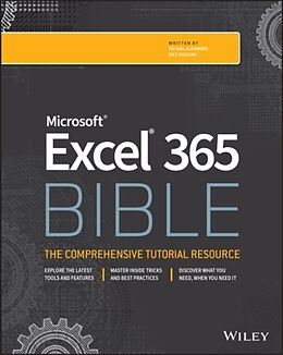 Couverture cartonnée Microsoft Excel 365 Bible de Michael Alexander, Dick Kusleika