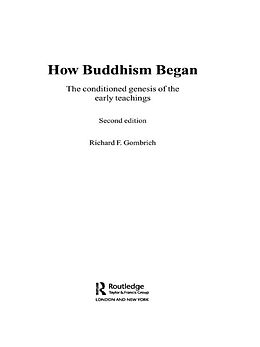 eBook (epub) How Buddhism Began de Richard F. Gombrich