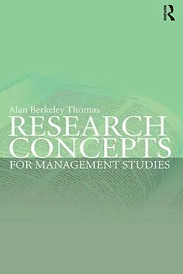 E-Book (epub) Research Concepts for Management Studies von Alan Berkeley Thomas