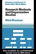 ePUB Research Methods and Organization Studies von Alan Bryman