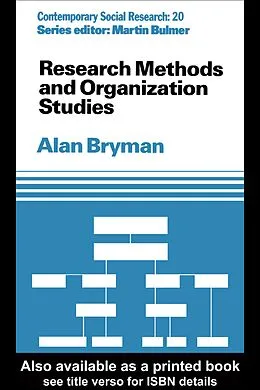 ePUB Research Methods and Organization Studies von Alan Bryman