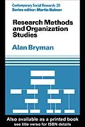 E-Book (pdf) Research Methods and Organization Studies von Alan Bryman