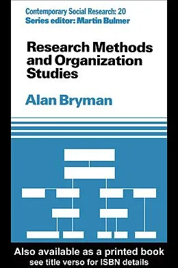 E-Book (pdf) Research Methods and Organization Studies von Alan Bryman