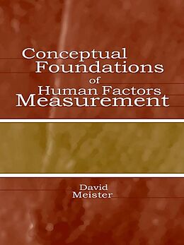 E-Book (pdf) Conceptual Foundations of Human Factors Measurement von David Meister