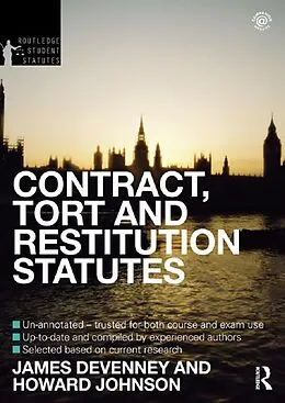 ePUB Contract, Tort and Restitution Statutes 2012-2013 von James Devenney, Howard Johnson