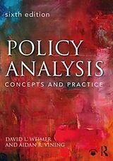 Couverture cartonnée Policy Analysis de David Weimer, Aidan Vining