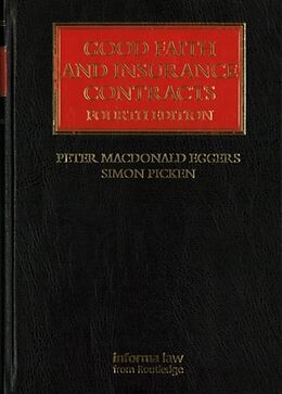 Fester Einband Good Faith and Insurance Contracts von Peter MacDonald Eggers, Simon Picken