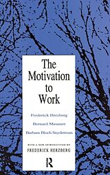 Livre Relié Motivation to Work de Frederick Herzberg