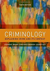 Couverture cartonnée Criminology de Stephen E. Brown, Esbensen Finn-Aage, Geis Gilbert