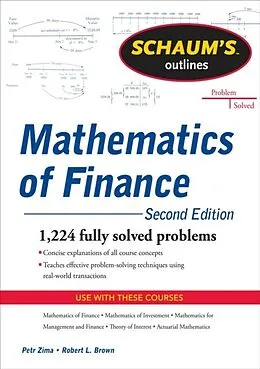 E-Book (epub) Schaum's Outline of Mathematics of Finance, Second Edition von Robert Brown, Petr Zima