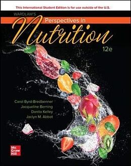 Couverture cartonnée Wardlaw's Perspectives in Nutrition ISE de Carol Byrd-Bredbenner, Jacqueline Berning, Danita Kelley