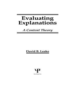 E-Book (epub) Evaluating Explanations von David B. Leake