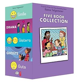 Couverture cartonnée Raina Telgemeier Five Book Collection: Smile, Drama, Sisters, Ghosts, Guts de Raina Telgemeier