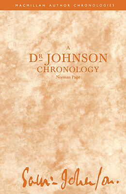 Kartonierter Einband A Dr Johnson Chronology von Norman Page