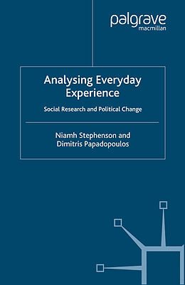 Couverture cartonnée Analysing Everyday Experience de N. Stephenson, D. Papadopoulos