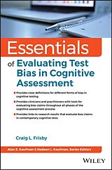 Couverture cartonnée Essentials of Evaluating Bias in Intelligence Testing de Frisby Craig L.