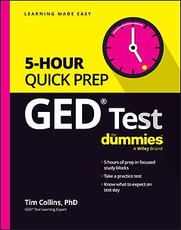 eBook (epub) GED Test 5-Hour Quick Prep For Dummies de Tim Collins