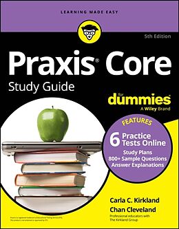 Couverture cartonnée Praxis Core Study Guide For Dummies de Kirkland Carla C., Cleveland Chan