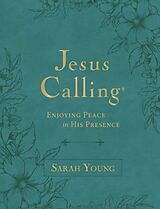 Couverture en cuir Jesus Calling, Large Text Teal Leathersoft, with Full Scriptures de Sarah Young