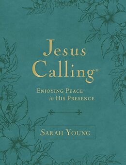 Couverture en cuir Jesus Calling, Large Text Teal Leathersoft, with Full Scriptures de Sarah Young