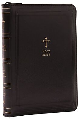 Couverture en cuir KJV Holy Bible: Compact with 43,000 Cross References, Black Leathersoft with zipper, Red Letter, Comfort Print: King James Version de Thomas Nelson