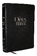 Couverture en cuir The Open Bible: Read and Discover the Bible for Yourself (NKJV, Black Leathersoft, Red Letter, Comfort Print) de Thomas Nelson