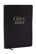 Couverture en cuir The Open Bible: Read and Discover the Bible for Yourself (NKJV, Black Leathersoft, Red Letter, Comfort Print, Thumb Indexed) de Thomas Nelson