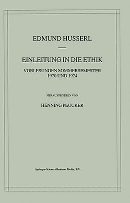 E-Book (pdf) Einleitung in die Ethik von Edmund Husserl, Henning Peucker