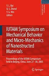 Fester Einband IUTAM Symposium on Mechanical Behavior and Micro-Mechanics of Nanostructured Materials von 