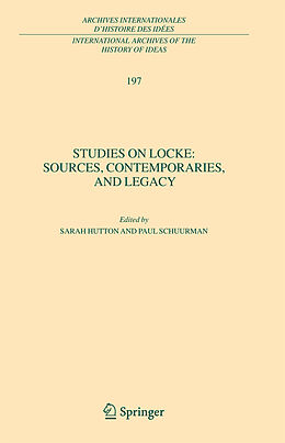 Couverture cartonnée Studies on Locke: Sources, Contemporaries, and Legacy de 