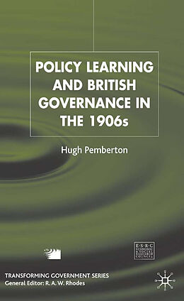 Fester Einband Policy Learning and British Governance in the 1960s von Hugh Pemberton