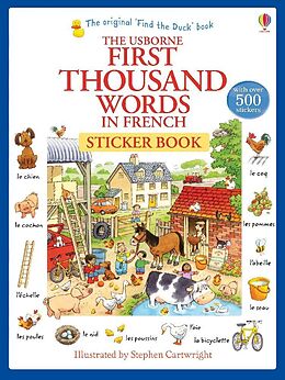 Couverture cartonnée First Thousand Words in French Sticker Book de Heather Amery