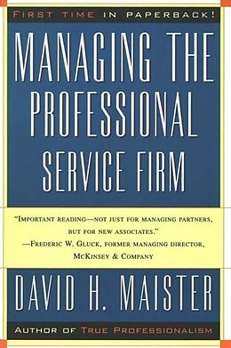 E-Book (epub) Managing The Professional Service Firm von David H. Maister