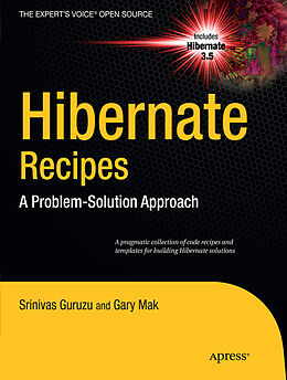 Couverture cartonnée Hibernate Recipes de Srinivas Guruzu, Gary Mak