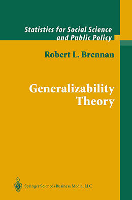 Couverture cartonnée Generalizability Theory de Robert L. Brennan
