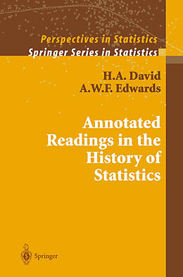 Couverture cartonnée Annotated Readings in the History of Statistics de A. W. F. Edwards, H. A. David