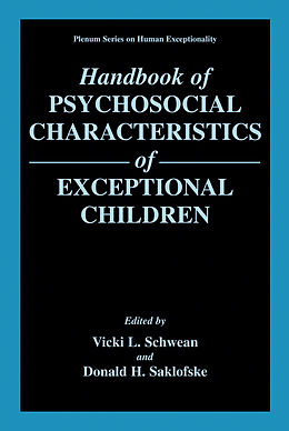 Couverture cartonnée Handbook of Psychosocial Characteristics of Exceptional Children de 