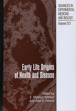 Couverture cartonnée Early Life Origins of Health and Disease de 
