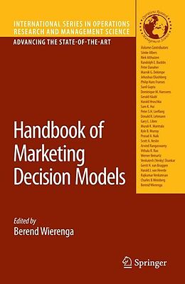 Couverture cartonnée Handbook of Marketing Decision Models de 