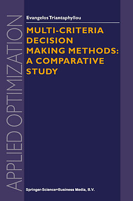 Couverture cartonnée Multi-criteria Decision Making Methods de Evangelos Triantaphyllou