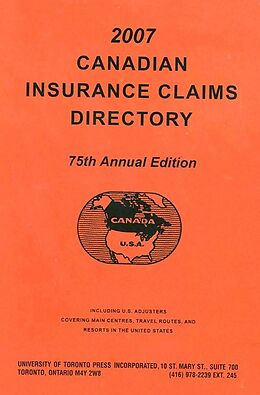 eBook (pdf) Canadian Insurance Claims Directory 2007 de Gwen Peroni