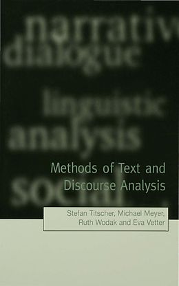 E-Book (epub) Methods of Text and Discourse Analysis von Stefan Titscher, Michael Meyer, Ruth Wodak