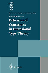 Couverture cartonnée Extensional Constructs in Intensional Type Theory de Martin Hofmann